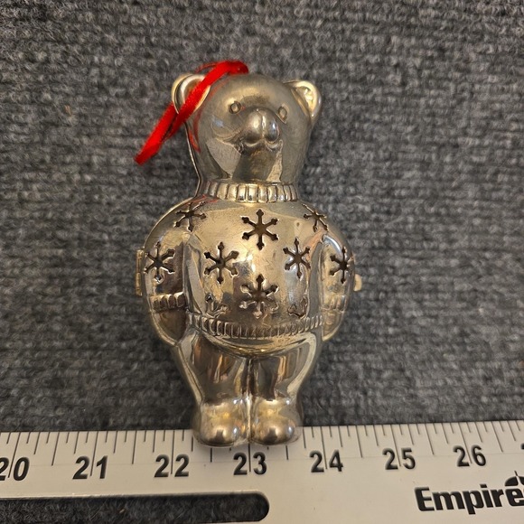 Reed & Barton Other - Reed &‎ Barton Silverplate Hinged Teddy Bear Christmas Tree Ornament Pomander